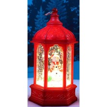 Kuzey Tacı Dekoratif Işıklı Kardan Adam Fener Kar Küresi Cam Malzeme ile Estetik Tasarım