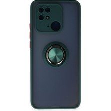 Pilanix Xiaomi Redmi 10C Kılıf Kamera Korumalı Yüzüklü Manyetik Standlı Arkası Buzlu Iring Kapak