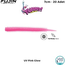 Fujin Yummy Sandworm Lrf Silikon 7 cm Uv Pink Glow (20 Adet)