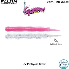 Fujin Yummy Sandworm Lrf Silikon 7 cm Uv Pinkyeel Glow (20 Adet)