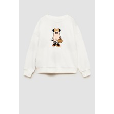 Kız Çocuk Cadılar Bayramı 3 Iplik Pamuklu Baskılı Sweatshirt