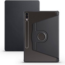 Galaxy Tab S9 Plus Kılıf  Uyumlu Tkdw Termik Kalem Bölmeli Dönebilen Standlı Kılıf-Siyah