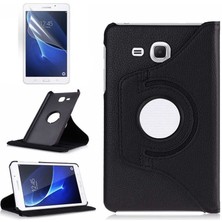 Galaxy Tab 4 T280  Uyumlu Tkdw Dönebilen Standlı Kılıf-Siyah