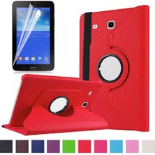 Galaxy Tab 3 Lite 7.0 T110  Uyumlu Tkdw Dönebilen Standlı Kılıf-Kırmızı
