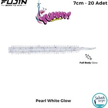 Fujin Yummy Sandworm Lrf Silikon 7 cm Pearl White Glow (20 Adet)