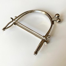 Çanta ve Cüzdan Klipsi Gümüş Renk Oval Model 11 cm Yandan Açmalı