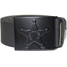 Frosty Manda Deri Özel Güvenlik Erkek Pantolon Kemeri Siyah Özel Güvenlik Yazılı Tokalı En 4cm