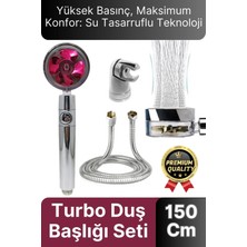 Özel Basınçlı Stop Düğmeli Pervaneli Su Tasarruflu Paslanmaz Turbo Duş Başlığı Hortum Mafsal Seti