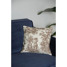 Needle Rusticana Kahve Kırlent Kılıfı %100 Pamuk Malzemeden Modern Tasarımlı 45 x 45 cm Kare