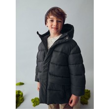 Mayoral Erkek Çocuk Kapüşonlu Uzun Şişme Dolgulu Mont 4422 Siyah