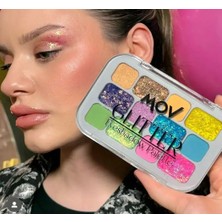 MOV Glitter 12’li Göz Farı Paleti No:04 Uzun Süre Kalıcı Işıltılı ve Yarı Mat Renkler