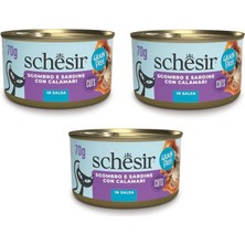 Schesir  Sardalya ile Uskumrulu Sos Içinde Tamamlayıcı Kedi Konservesi 70 Gr. x 3 Adet