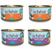 Schesir  2 Çeşit Karma Sardalyalı Sos Içinde Tamamlayıcı Kedi Konservesi 70 Gr. x 4 Adet