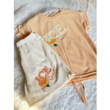 Kız Çocuk Waffle Kumaşlı Ip Detaylı Alt Üst Takım