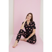 Oreiro Pamuklu Düğmeli Pijama Takımı