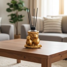 Amber Kokulu Oda Kokusu – Altın Renk Kuş Biblo Tasarım 100 ml Çubuklu Dekoratif