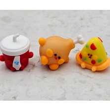 Ayıcık Çiçekli 3lü Mini Silgi Eraser Sevimli Üçlü Minik Figürlü Silgi Okul Öncesi Sevimli Hediyelik