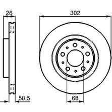 Bosch 0986478454 - Ön Fren Aynası Havalı Volvo V70 97-00 C70 97-05 S70 96-00 XC70 97-02 302×26X5DLXHAVALI