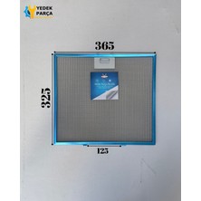 Simfer Uyumlu Davlumbaz 36,5X32,5 cm Arka Ara 12,5 cm Aspiratör Filtresi