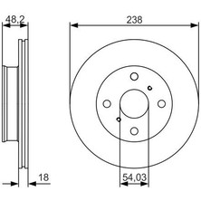 Bosch 0986479R75 - Ön Fren Diski Hava Kanallı Toyota Corolla 1.3l 2e EE90. EE100 88-98 1.6l 4A-F AE92 88-91 238 Çap x 4 Bijon - Adet Disk Fiyatıdır