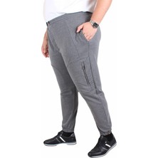 Mocgrande Büyük Beden Classic Eşofman Altı Dik Fermuarlı 25501 Antrasit Melanj