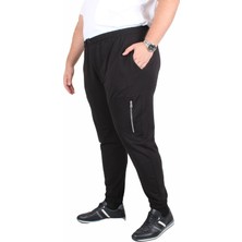 Mocgrande Büyük Beden Classic Eşofman Altı Dik Fermuarlı 25501 Sıyah