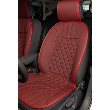Renault Clio Symbol 2013 ve Sonrası Uyumlu Oto Koltuk Minderi Ergonomik Elegance 2'li Lüks Set Kırmızı