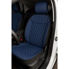 Lincoln Navigator U326 2007-2017 - 5 Kişi Uyumlu Oto Koltuk Minderi Ergonomik Elegance 2'li Lüks Set Mavi