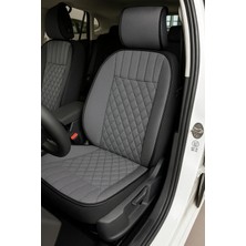 Volkswagen Polo 6r 2009-2014 Uyumlu Oto Koltuk Minderi Ergonomik Elegance 2'li Lüks Set Gri