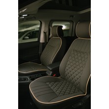 Bmw 7 Serisi E65 2002-2009 - Short Uyumlu Oto Koltuk Minderi Ergonomik Elegance 2'li Lüks Set Koyu Bej