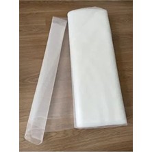 Belirtilmemiş Kırık Beyaz Kristal Tül 100x300 Yumuşak Dokulu Kumaş Gelinlik ve Abiye Tasarımı İçin