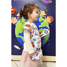 Yorni 3-7 Yaş Zoo Kısa Kollu, Cepli, Sıvı Geçirmez Önlük, Makinede Yıkanabilir, Boya, Oyun ve Yemek Zamanı