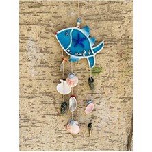 Deniz Kabuklu Polyester Balık Rüzgar Çanı Bahçe Balkon Duvar Dekorasyon