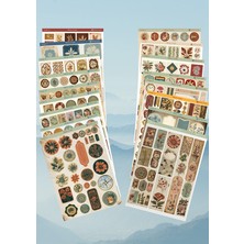Miray Design 17'li Vintage Temalı 12*17 cm Sticker Seti/bullet Journal, Scrapbook, Ajanda, Defter Için