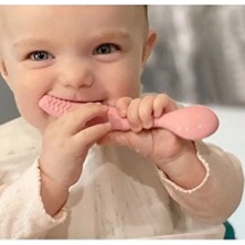 CKM Silikon 2li Mavi Silikon Beslenme Set- Vakumlu Bölmeli Tabak Diş Kaşıyıcı Özellikli Kaşık