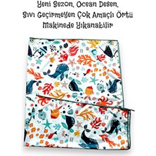Yorni Ocean 145X100CM Sıvı Geçirmez Çok Amaçlı Örtü, Kolay Temizlenebilir, Makinede Yıkanabilir