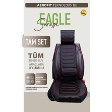 Seat Ateca Uyumlu Oto Koltuk Kılıfı Deri, Kumaş Elegance Siyah Kırmızı