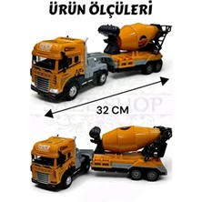 Saze KLX800-247  Sürtmeli Işıklı Müzikli 1:24 Beton Mikseri Tır  32 cm Sesli Işıklı