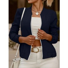 Arben Boutique Kadın Uzun Kollu Önden Fermuarlı Modal Ceket