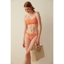 Çok Renkli Retro Süper Fırfır Detaylı Bikini Altı