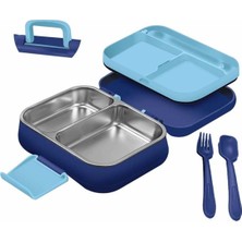 Kitchen Life Happii Çocuklar İçin Paslanmaz Çelik Beslenme Kabı 1030 ml Sızdırmaz Silikon Conta