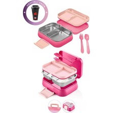 Kitchen Life Happii Unicorn Desenli 4 Bölmeli Paslanmaz Çelik Çocuk Beslenme Kabı 1030 ml
