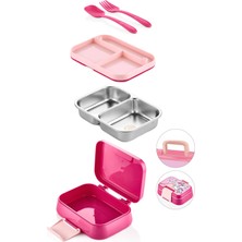 Kitchen Life Happii Unicorn Desenli 4 Bölmeli Paslanmaz Çelik Çocuk Beslenme Kabı 1030 ml