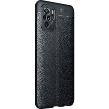 Xiaomi Redmi Note 10S Deri Görünümlü Silikon Siyah