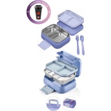 Kitchen Life Happii Deniz Kızı Desenli 4 Bölmeli Paslanmaz Çelik Çocuk Beslenme Kabı 1030 ml