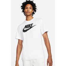 Nike Sportswear Futura Swoosh Logo Tee T Shirt Unisex Baskılı Tişört Beyaz