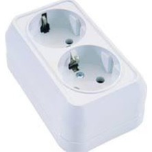 45182 Sıva Üstü Ikili Topraklı Priz, Beyaz