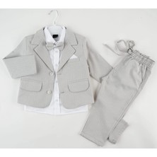 3 Lü Ceket Takım  Çizgili Lüx Takım
