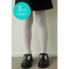 Penti Kız Çocuk Pretty Micro 40 3lü Beyaz Külotlu Çorap