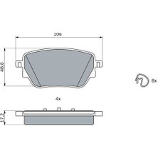 Bosch 0986424889 - Fren Balatası Arka Mercedes W177 V177 W247 C118 X118 H247 X247